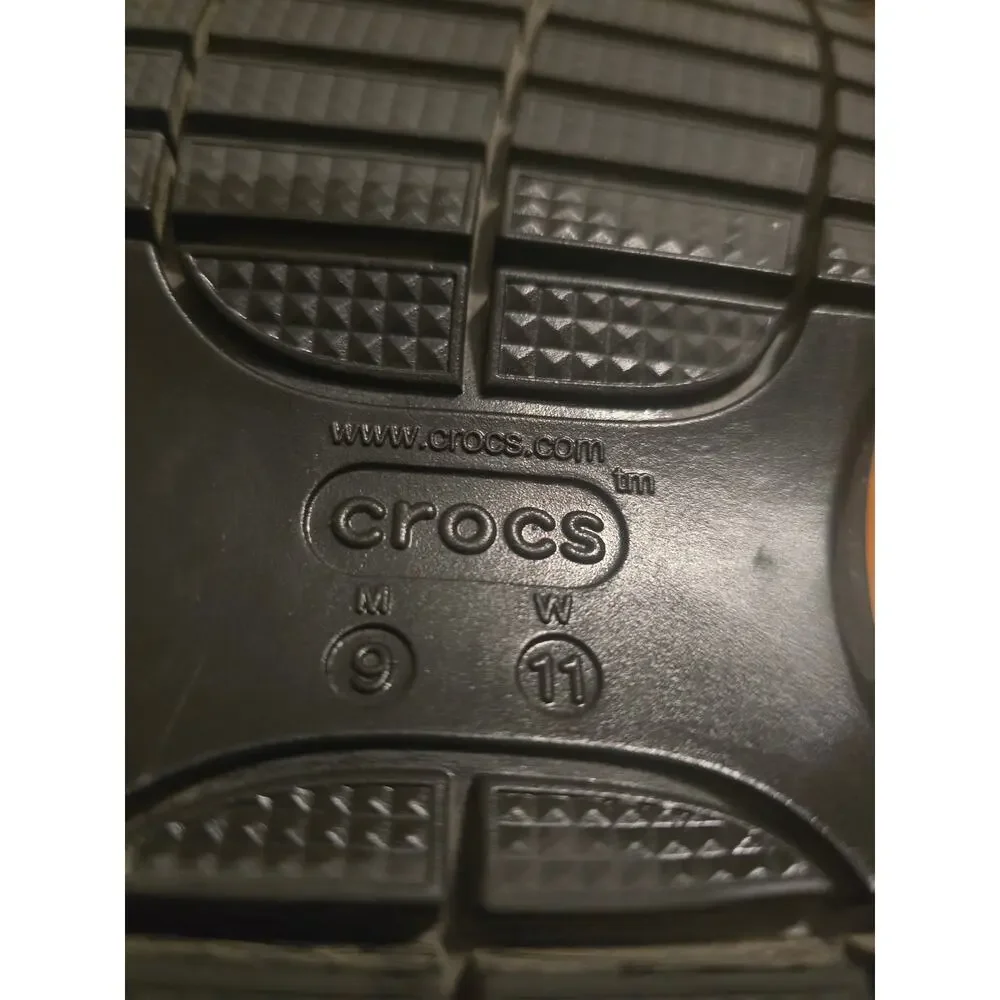 Crocs Mega Crush Platform Clogs Black Unisex M9/W11 Chunky Lug Sole Very Good